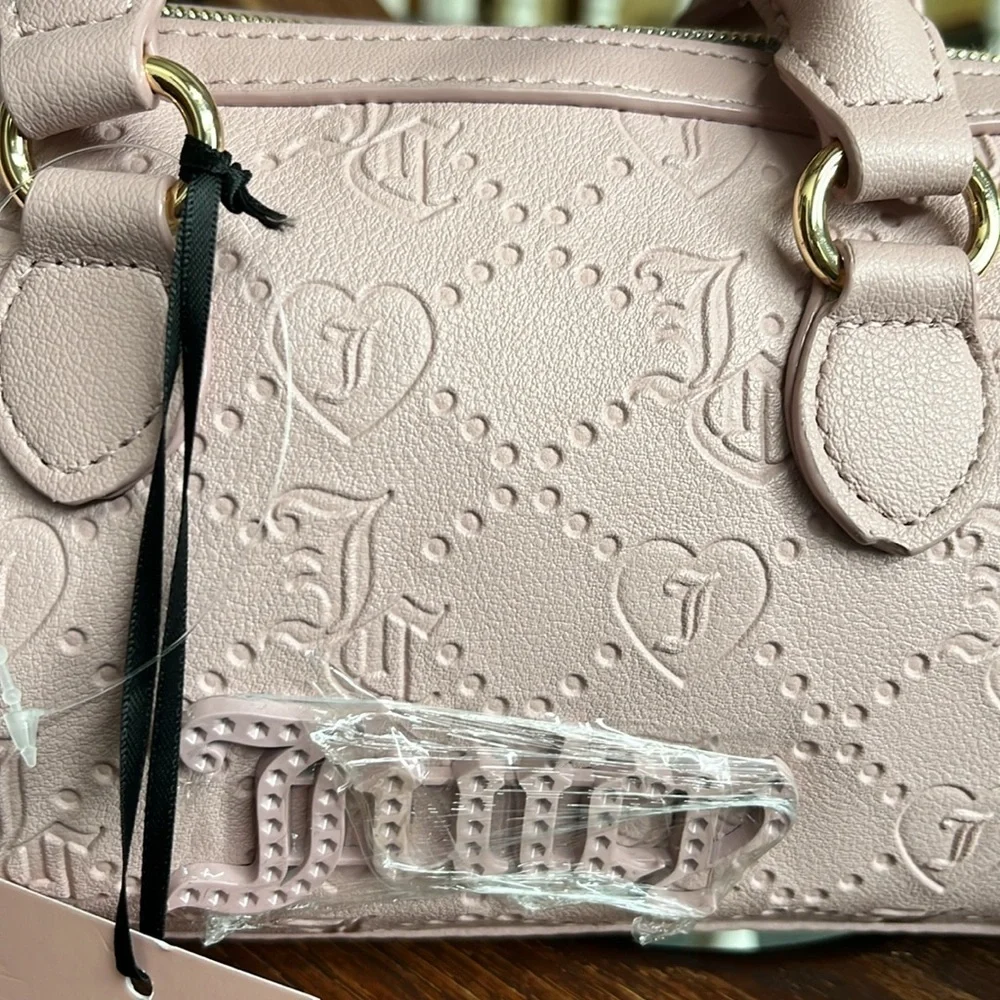 Juicy couture  Satchel  crossbody bag dusty pink  Vegan  gold accents  NWT